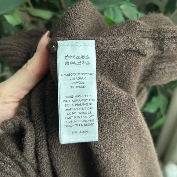 Cynthia Rowley Brown Ruffle Hem Cardigan Sweater - Picture 6 of 8